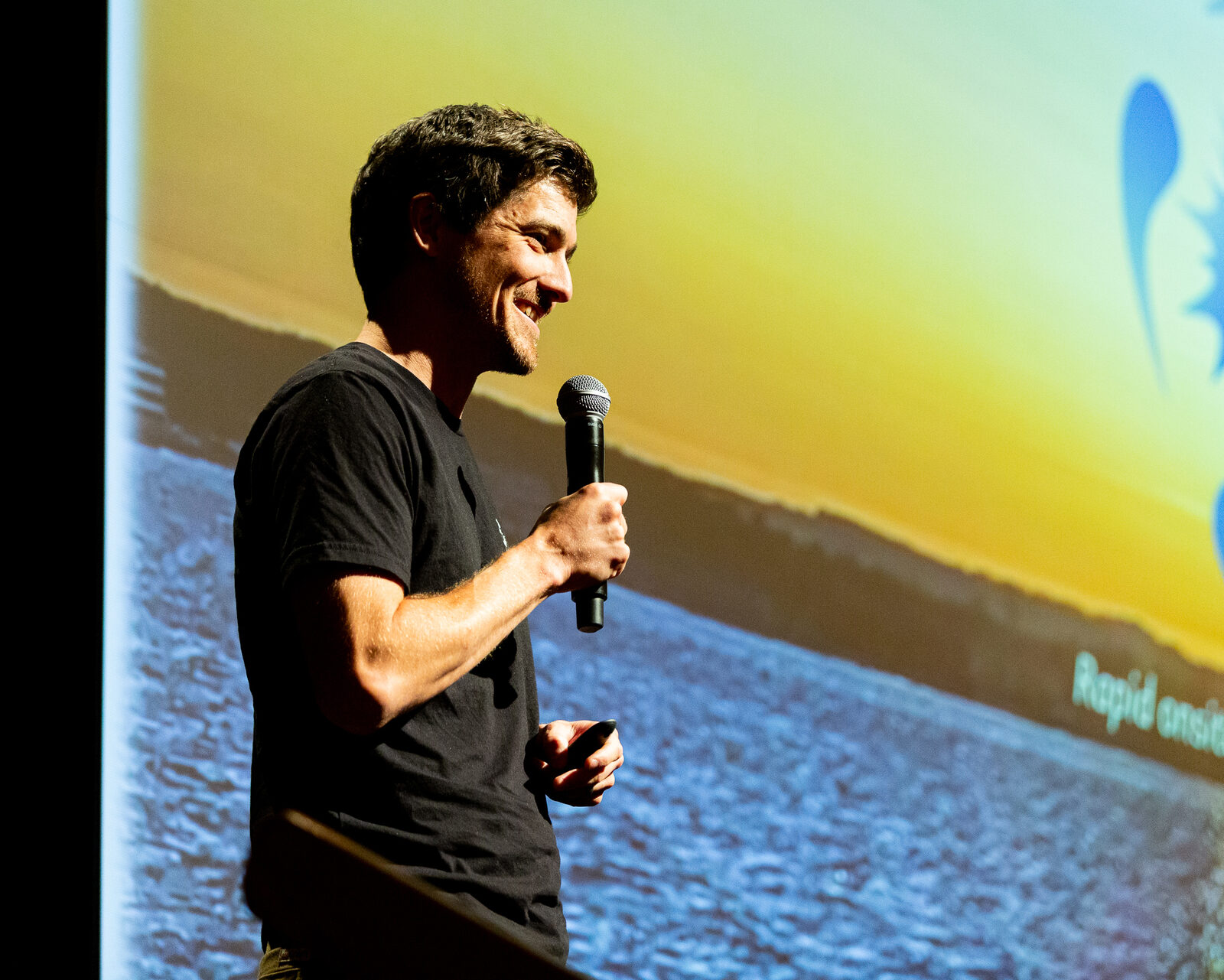 Wave Lumina founder Vernon LaLone pitching on stage at TCNewTech